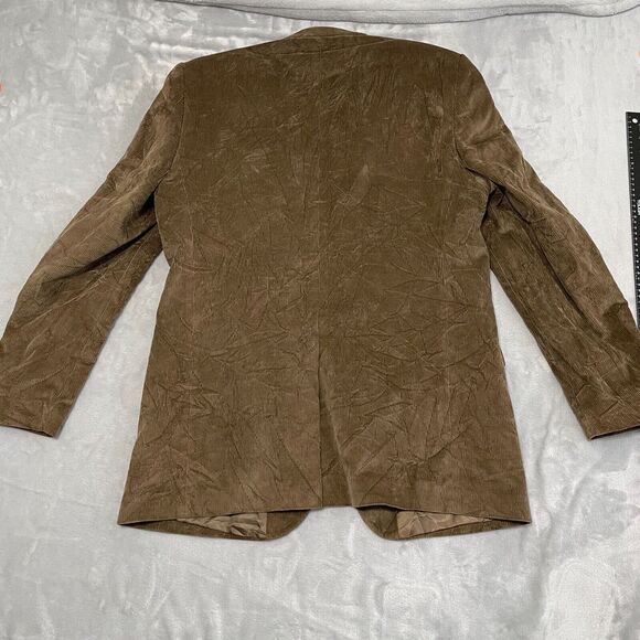 Alan Flusser Corduroy Sport Coat Mens 42L Brown Blazer Jacket Single Breasted - Picture 6 of 14